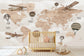 Vintage world map airplane wallpaper