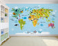 Children world map bright colours wallpaper - view 2