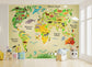 Cartoon world map kids wallpaper - view 3