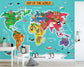 Ocean animals world map kids wallpaper - view 3