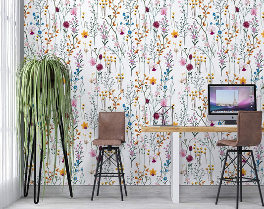 Bohemian, Boho Wallpaper Colourful Flowers Wallpaper Rolls