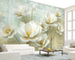 Living Room - 3D Magnolia Flowers Wallpaper