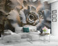 Living Room - 3D Grey Giant Rose Wall Mural Wallpaper