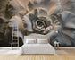 Bedroom - 3D Grey Giant Rose Wall Mural Wallpaper