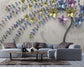 3D metal flower TV wall wallpaper - view 3