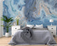 Blue marble grey and gold veins wallpaper