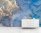 Sky blue and golden marble wallpaper - view 2