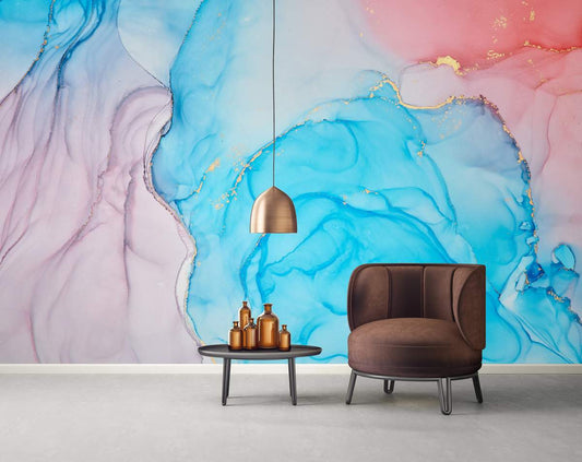 Living Room - Colorful Marble Texture Abstract Wallpaper