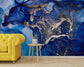 Golden blue marble pattern wallpaper