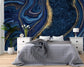 Blue and yellow marble abstract wallpaper - view 3