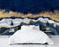 Blue and golden yellow marble wallpaper - view 3