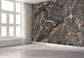 Grey marble red rose swirl wallpaper - view 2